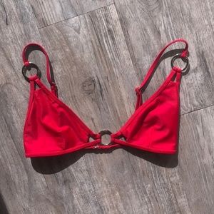 Red bikini top w gold accents
